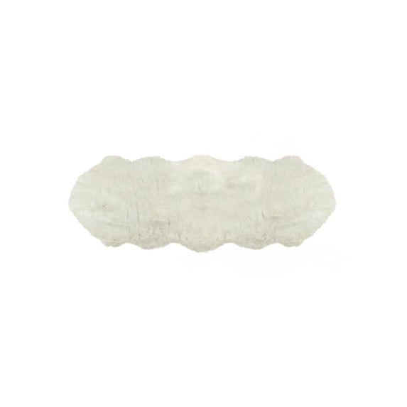 2 x 6 ft. Gordon Double Faux Sheepskin Rug - Off White