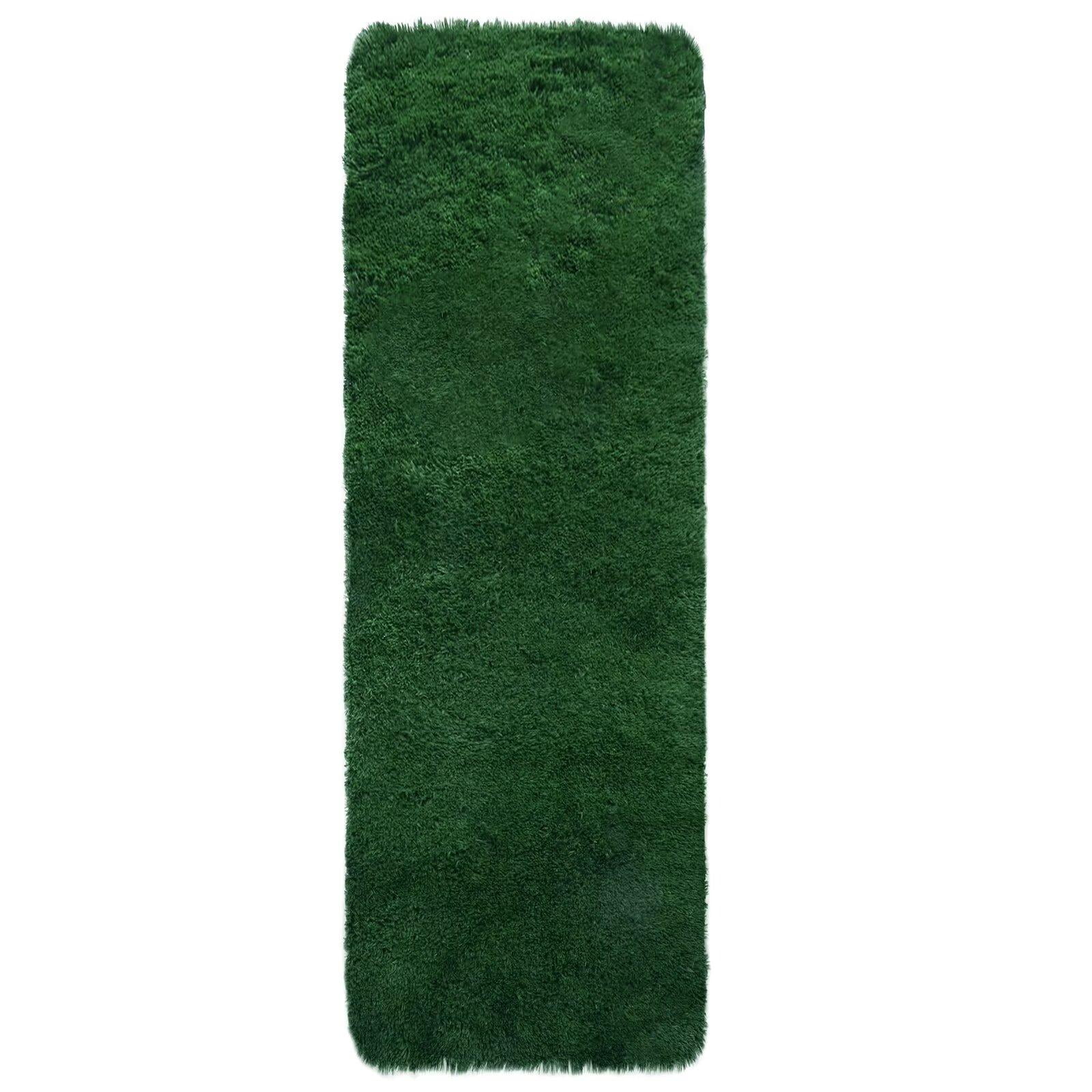 2 x 6 ft Polyester Green Rectangular Indoor Solid Modern Fluffy Soft ...