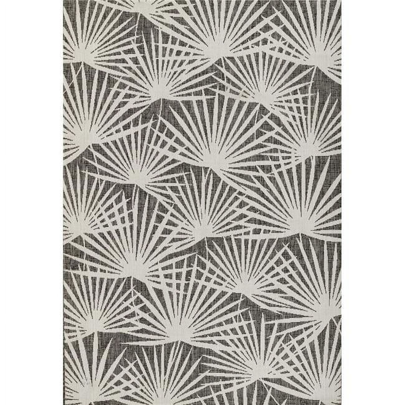 Charcoal Geometric Flat Woven Synthetic Runner Rug 2' x 6'