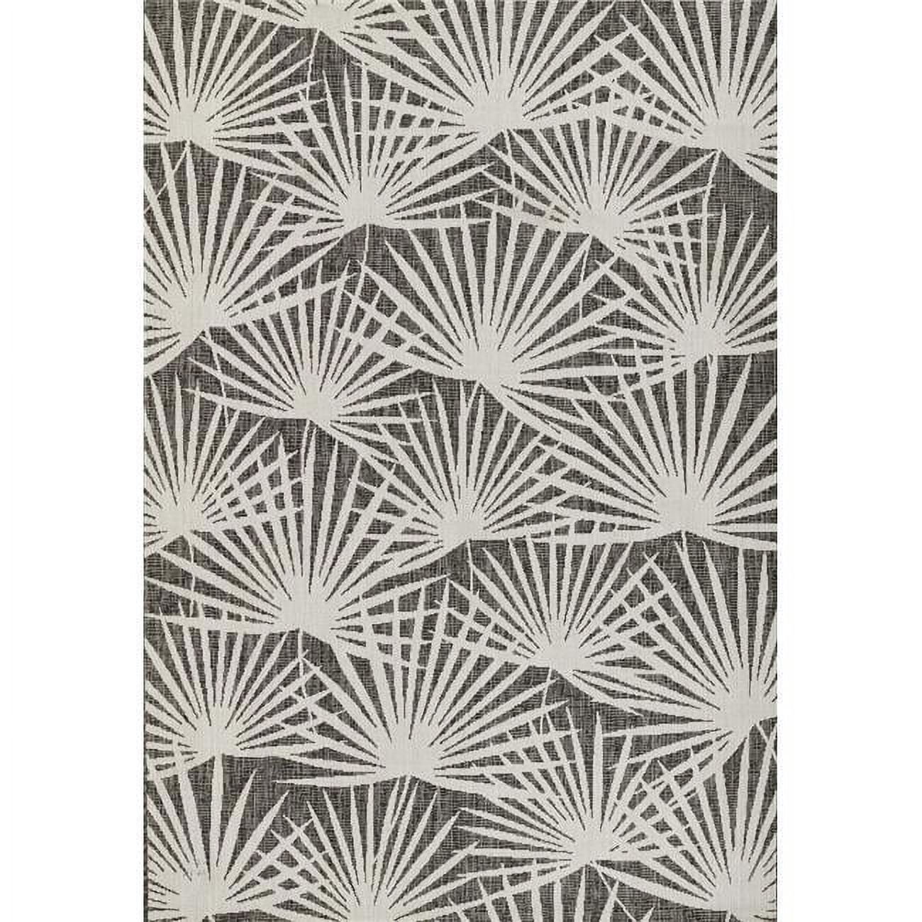 Charcoal Geometric Flat Woven Synthetic Runner Rug 2' x 6'