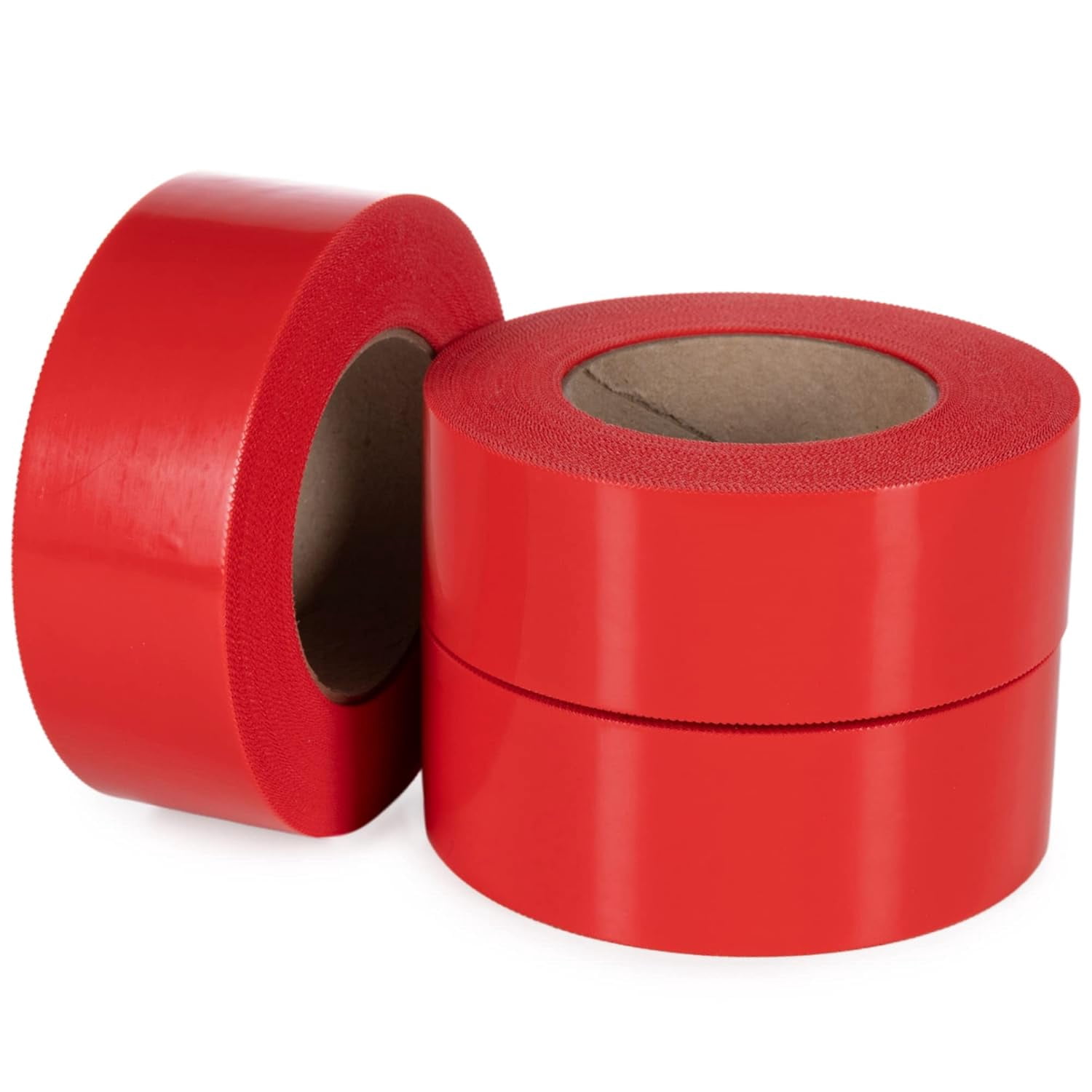 2" x 60 Yards Red Stucco Tape, 3 Rolls, Heavy-Duty - 60 Days Long-Lasting Bond - Removes with No Trace - UV Resistant, Waterproof - Great for Masking Jobs, Stucco, or Plastering Red 3 Rolls