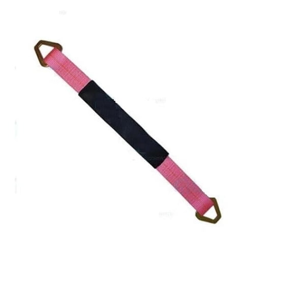 2 x 60 in. Axle Straps with Abrasive Sleeve & Delta Ring, Pink - 4 Piece