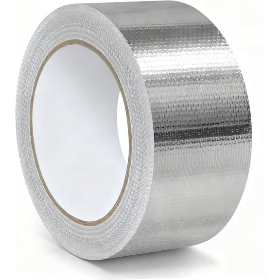 2" x 66 Ft Aluminum Foil Tape, 5.91 mil - Heavy Duty Heat Shield & Thermal Insulation Fiberglass Tape for HVAC Ductwork, Metal Ducts, Dryer Vents, AC Pipes, Exhaust Repair