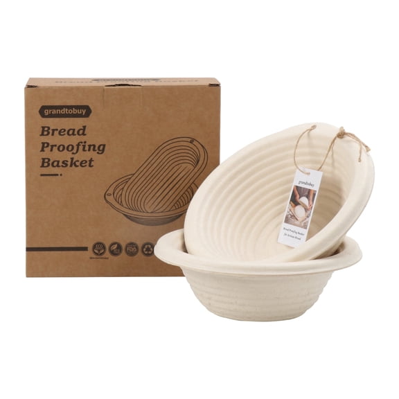 2-Pack 7.5inch Round Sourdough Banneton Pulp Bread Proofing Basket with Linen Liners for Professional and Homemade Artisan Bread Baking Supply