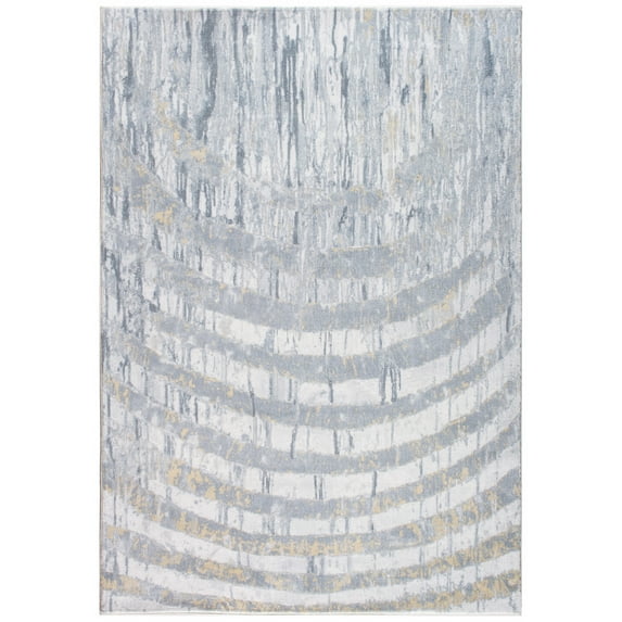 2’ x 7’ Gray Distressed Steps Abstract Runner Rug