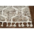 thumbnail image 1 of 2' x 7' Grey or Sand Wavy Line Runner Rug with Fringe, 1 of 3