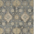 thumbnail image 1 of 2' x 7' Slate Grey Floral Vine Wool Indoor Runner Rug, 1 of 4