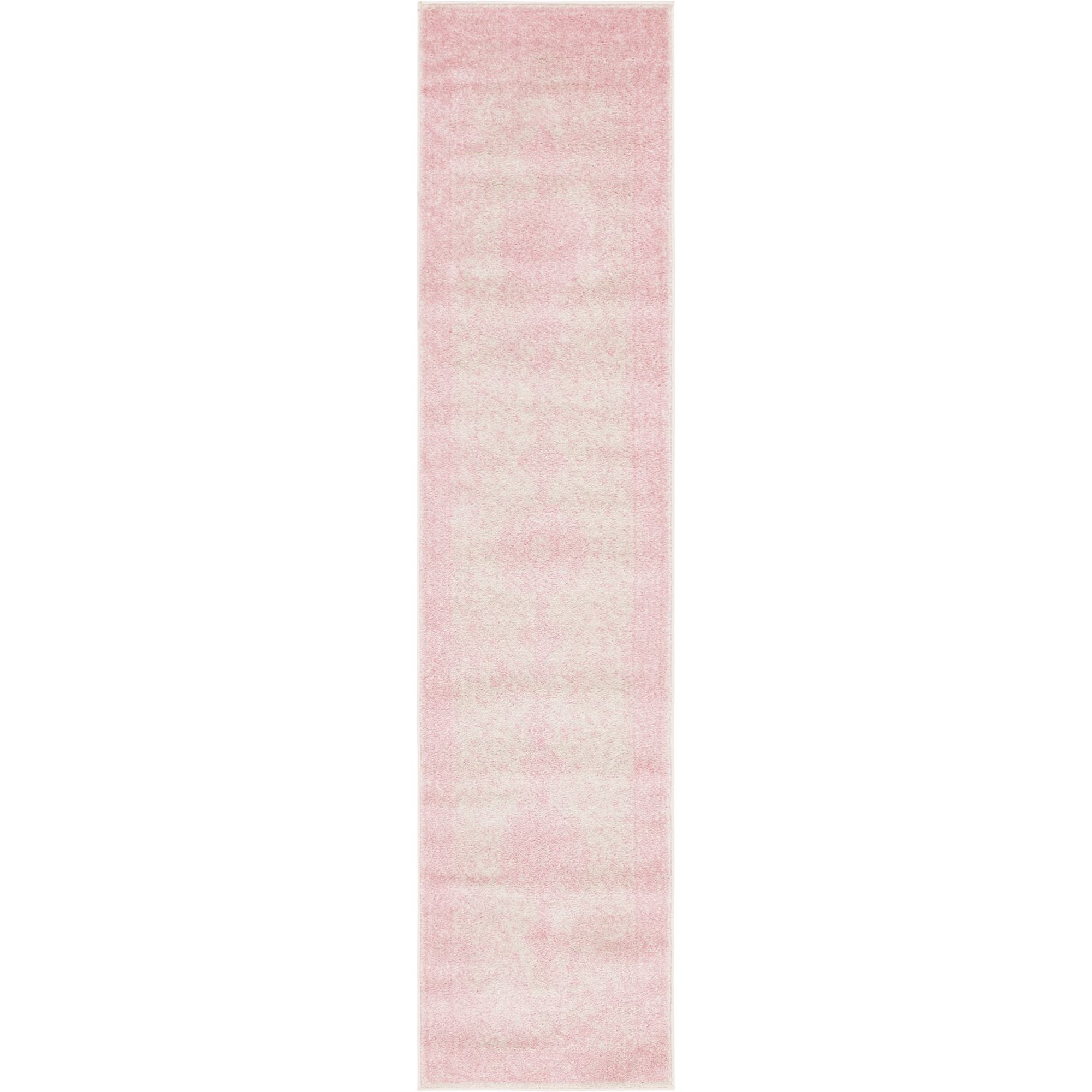 2' x 8.5' Pink and Ivory Medallion Rectangular Rug Runner