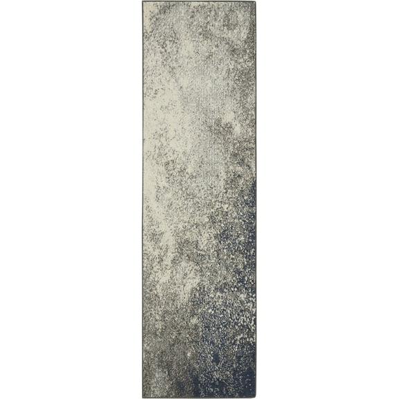 2â€™ x 8â€™ Charcoal and Ivory Abstract Runner Rug