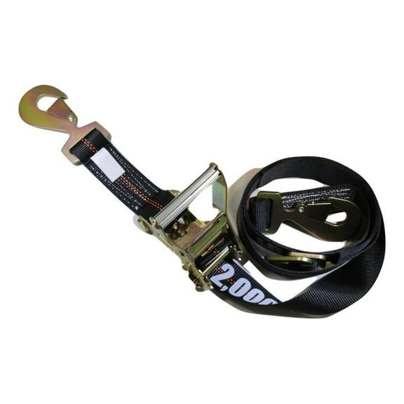 2" x 8 Ft Axle Wrap Auto Tie Down Ratchet Strap w/ Snap Hooks| BLACK