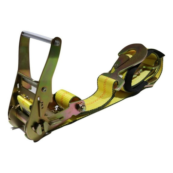 2" x 8 Ft Axle Wrap Auto Tie Down Ratchet Strap w/ Snap Hooks | YELLOW