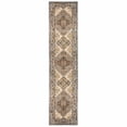 thumbnail image 1 of 2â€™ x 8â€™ Gray and Beige Aztec Pattern Runner Rug, 1 of 3