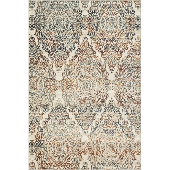 2’ x 8’ Ivory Brown Decorative Diamond Runner Rug