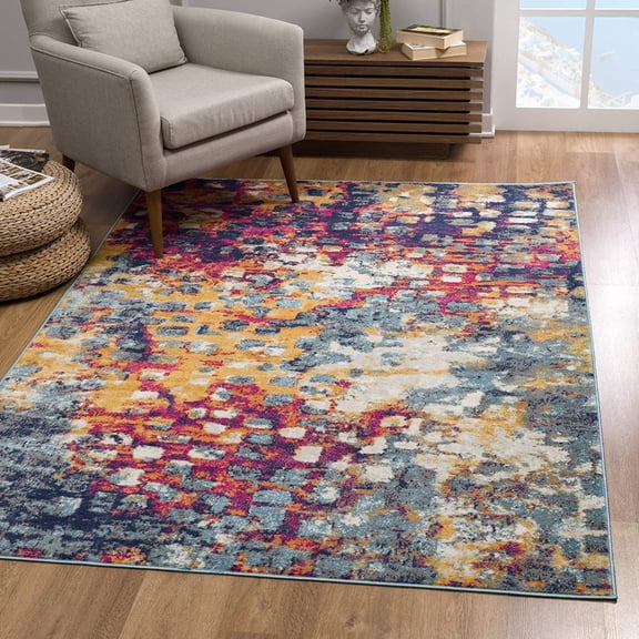 2â€™ x 8â€™ Multicolored Abstract Painting Runner Rug