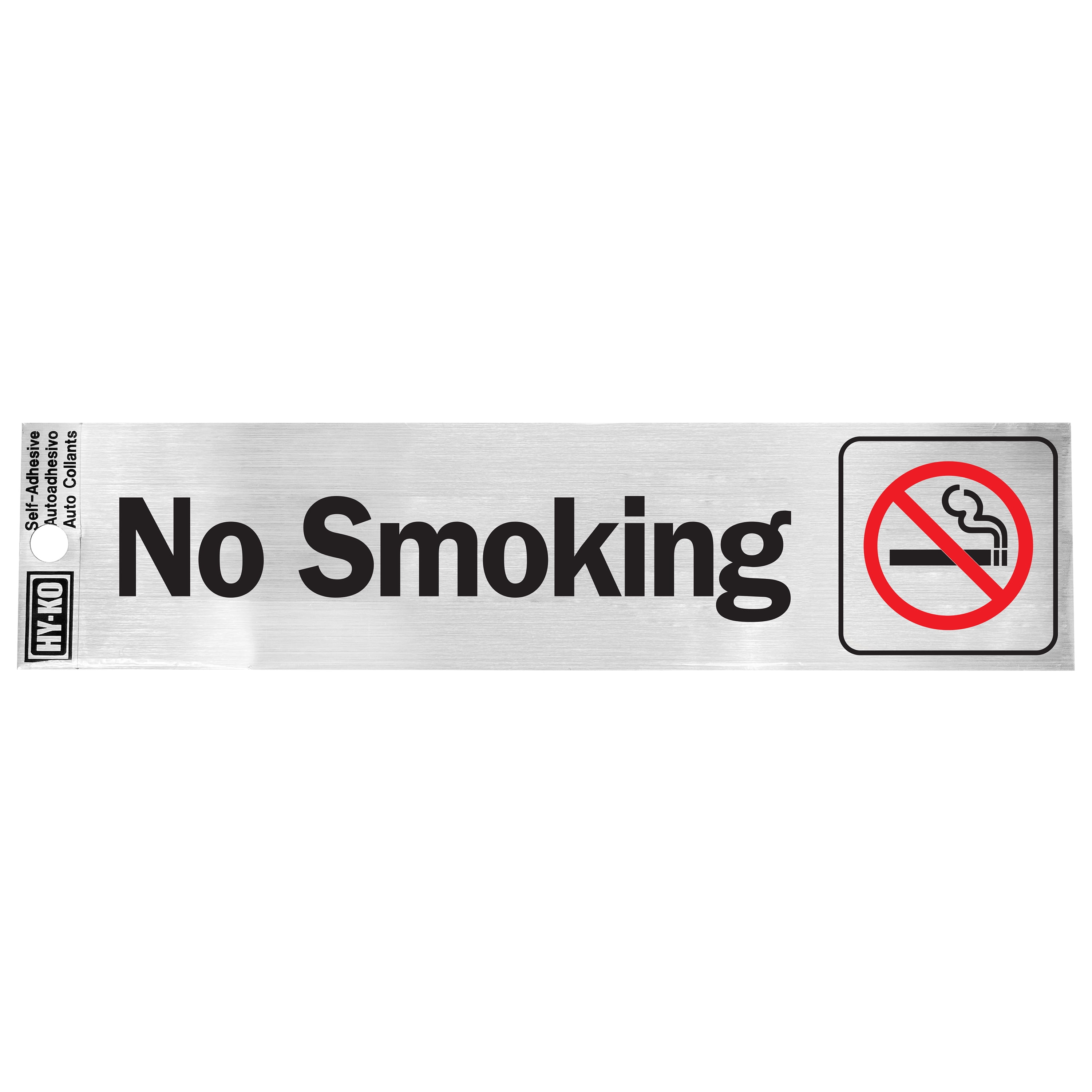 2x8 Brushed Silver Vinyl No Smoking Sign