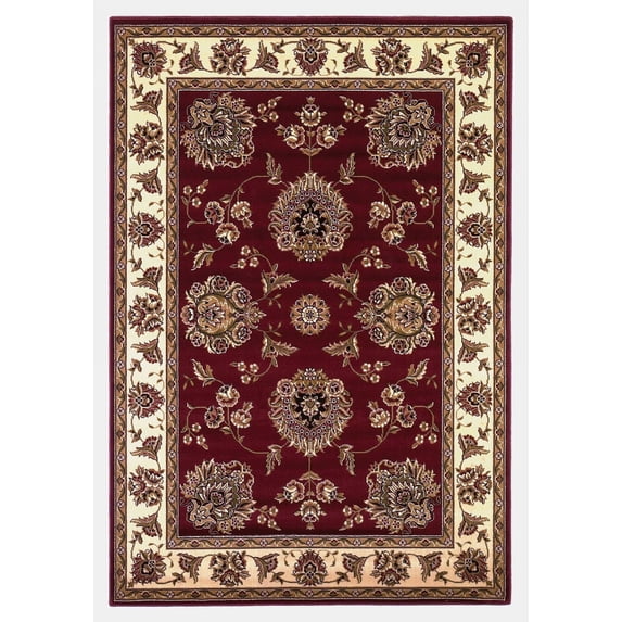 2' x 8' Red or Ivory Floral Bordered Runner Rug