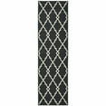 thumbnail image 1 of 2 x 8 ft. Black & Ivory Trellis Indoor & Outdoor Runner Rug, 1 of 1