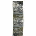 thumbnail image 1 of 2 x 8 ft. Blue Green Gray Brown & Beige Abstract Power Loom Stain Resistant Runner Area Rug, 1 of 1