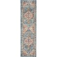 thumbnail image 1 of 2 x 8 ft. Distressed Runner Rug, Ivory & Light Blue, 1 of 1