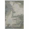 thumbnail image 1 of 2 x 8 ft. Gray Abstract Stain Resistant Indoor & Outdoor Rectangle Area Rug - Blue and Gray - 2 x 8 ft., 1 of 1