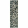 thumbnail image 1 of 2 x 8 ft. Gray & Navy Abstract Runner Rug, 1 of 1