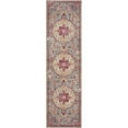 thumbnail image 1 of 2 x 8 ft. Gray & Pink Medallion Runner Rug, 1 of 1