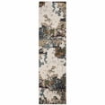 thumbnail image 1 of 2 x 8 ft. Green Gold & Blue Abstract Power Loom Stain Resistant Runner Area Rug, 1 of 1