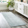 thumbnail image 1 of 2 x 8 ft. Grey Leopard Print Shag Handmade Non Skid Runner Rug, 1 of 1