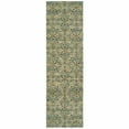 thumbnail image 1 of 2 x 8 ft. Ivory & Blue Geometric Runner Rug, 1 of 1