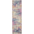 thumbnail image 1 of 2 x 8 ft. Ivory & Multi Color Abstract Runner Rug, 1 of 1