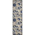 thumbnail image 1 of 2 x 8 ft. Natural & Blue Indoor & Outdoor Runner Rug, 1 of 1
