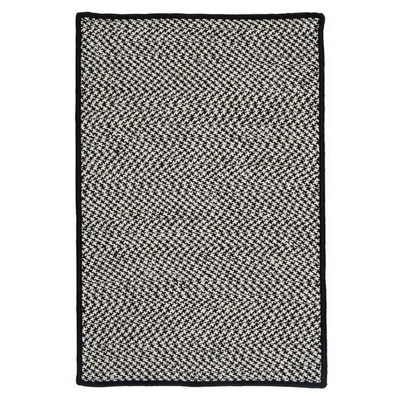2 x 9 ft. Outdoor Houndstooth Tweed Rug, Black