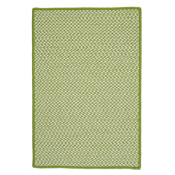2 x 9 ft. Outdoor Houndstooth Tweed Rug, Lime