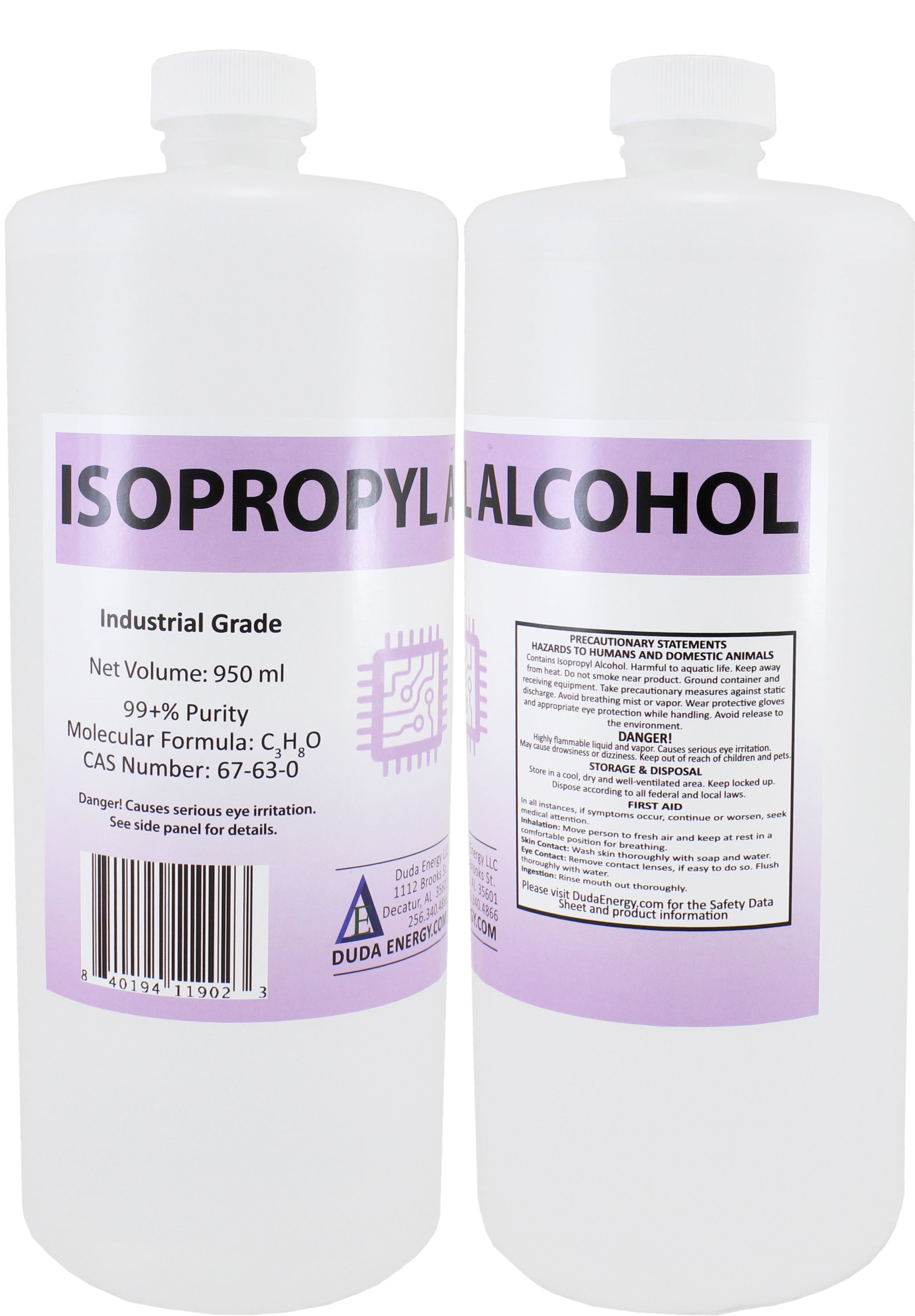 2 x 950ml Bottles of 99+ Pure Isopropyl Alcohol Industrial Grade IPA
