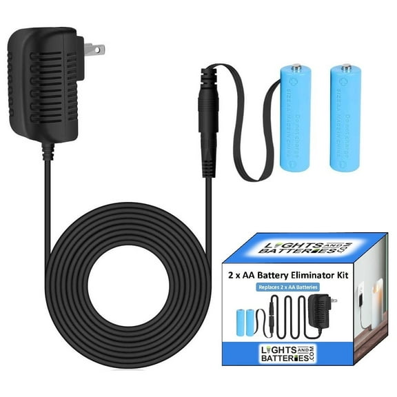 2 x AA Battery Replacement Eliminator Kit for Electronic Devices, Candles, Lanterns, Decorative Lighting, Fountains, Radios, Toys