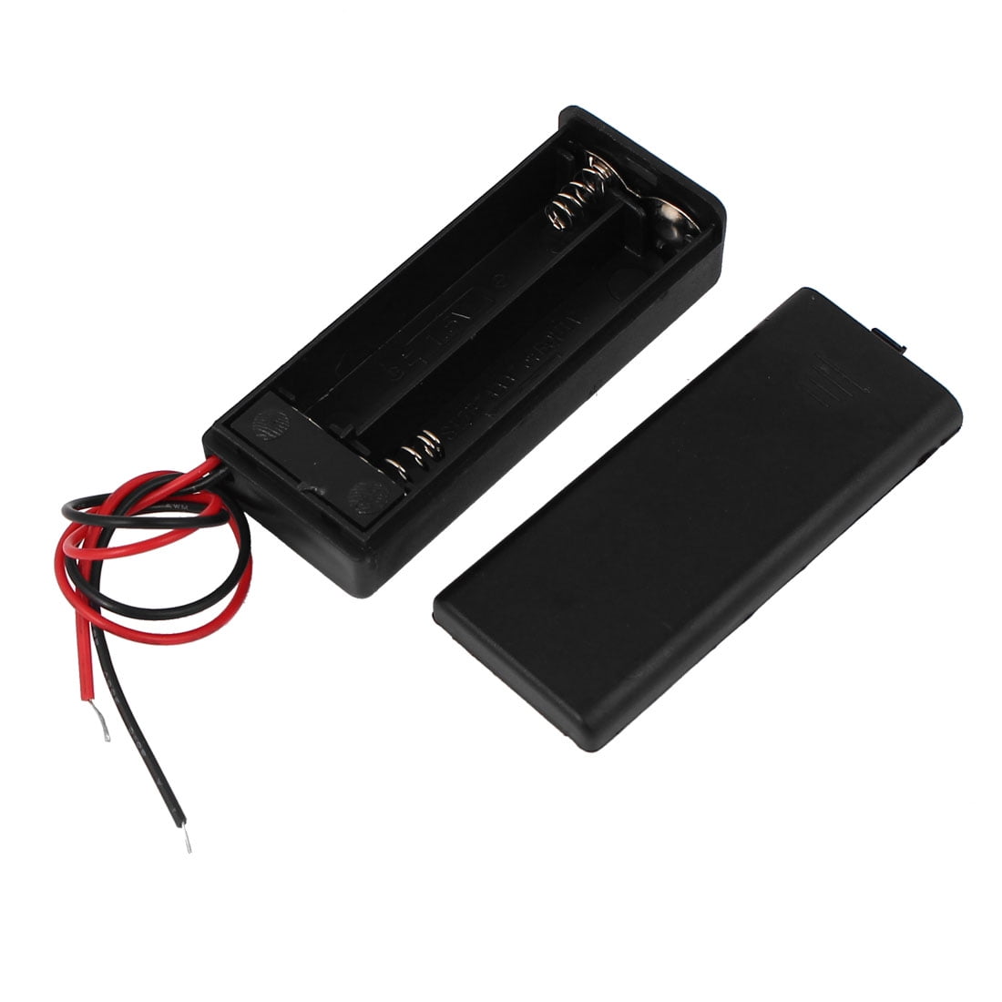 16xaa 24V Black Plastic Battery Case Double-Stacked Battery Holder With Four Lead Wires/Feale Connector - Battery Holder, Plastic Holder