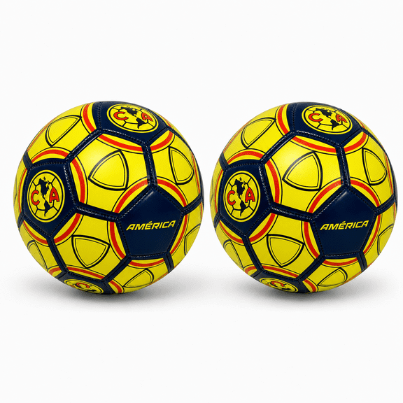2 x Balls Club America Official Licensed Team Logo Soccer Ball Size 5 -Yellow