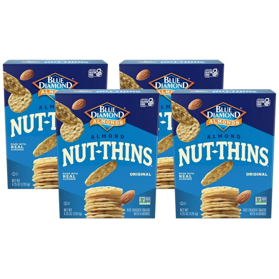 2 x - Blue Diamond Almond Cracker Crisps, Original Almond, 4.25 oz (Pack of 4)