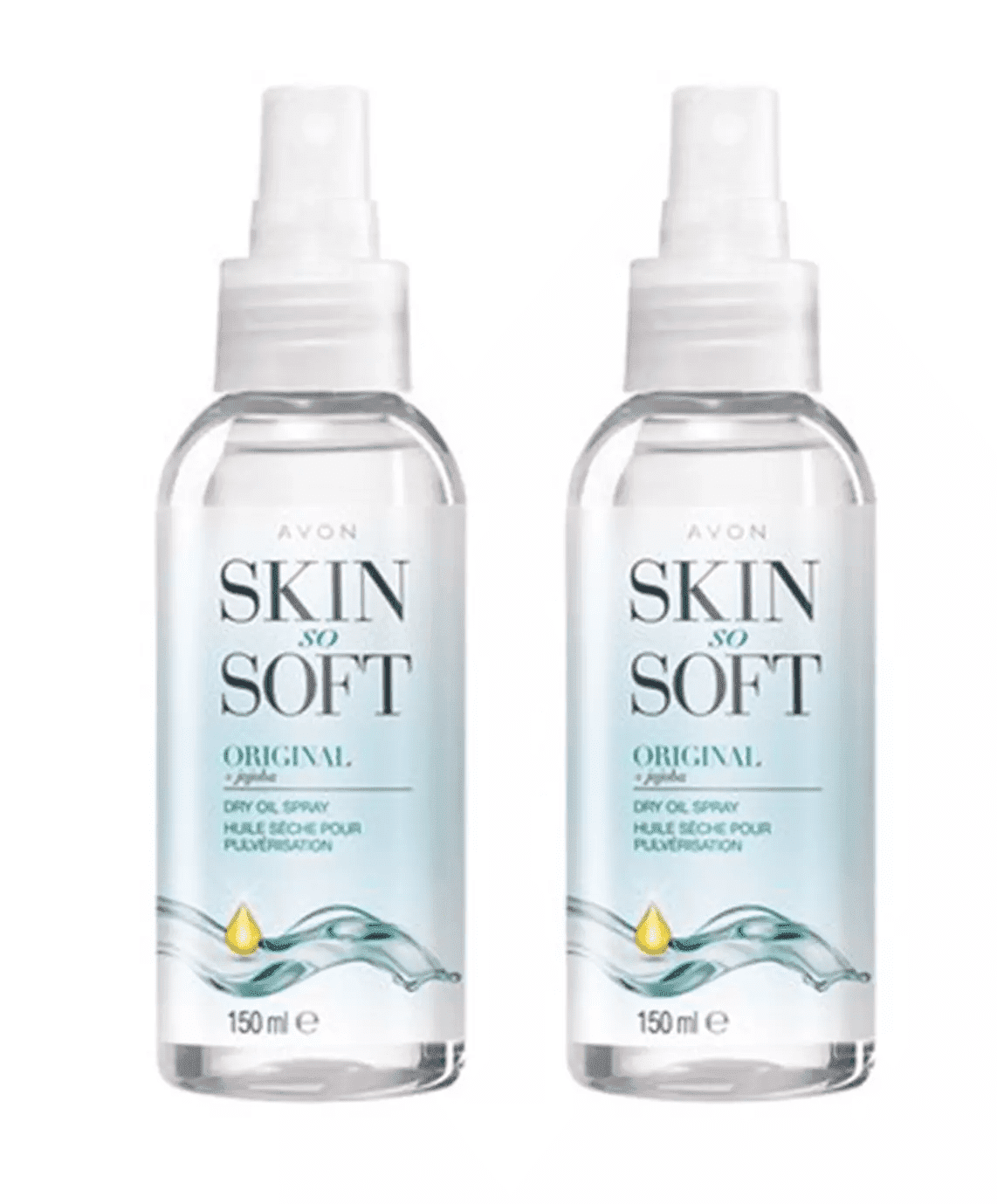 2 x Bottles Avon Skin So Soft Original Dry Oil Spray 5.07 fl oz / 150ml each