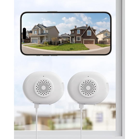 2 x C680 2K Window Security Camera with Full Color Night Vision, P Indoor Plug-in WiFi for Home Security, Human Vehicle Detection, 2.4/5GHz WiFi, 24/7 Recording, Easy Install