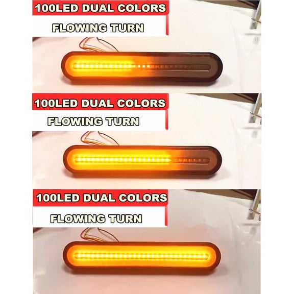 2 x Car Truck 2 Colors Neon Halo Ring Tail&Brake Light Flowing Turn Signal Light