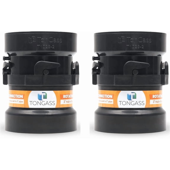 2 x Combo Pack RV Sewer Hose Fitting Adapter - PVC Connection & Termination Adapter - 3" Hub x Bayonet Hooks