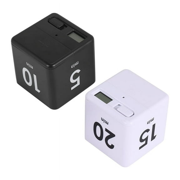 2 x Cube timer-black & white