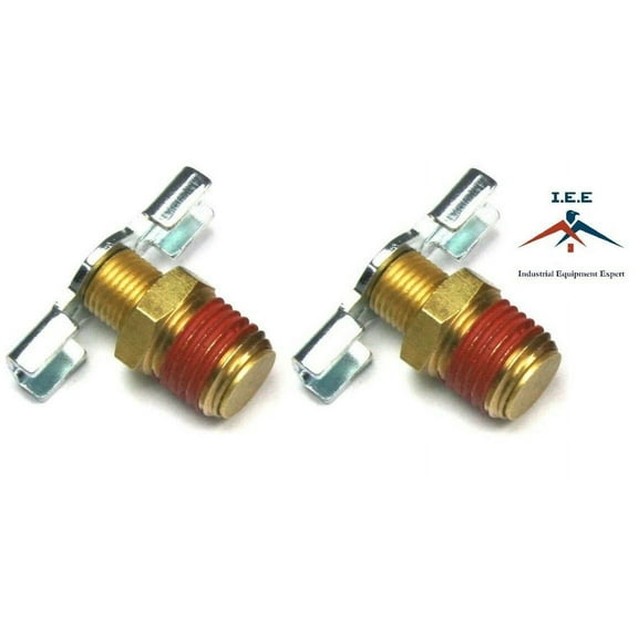 2 x Drain Valve 1/4'' NPT Petcock Water For Air Compressor Tank Replacement Part