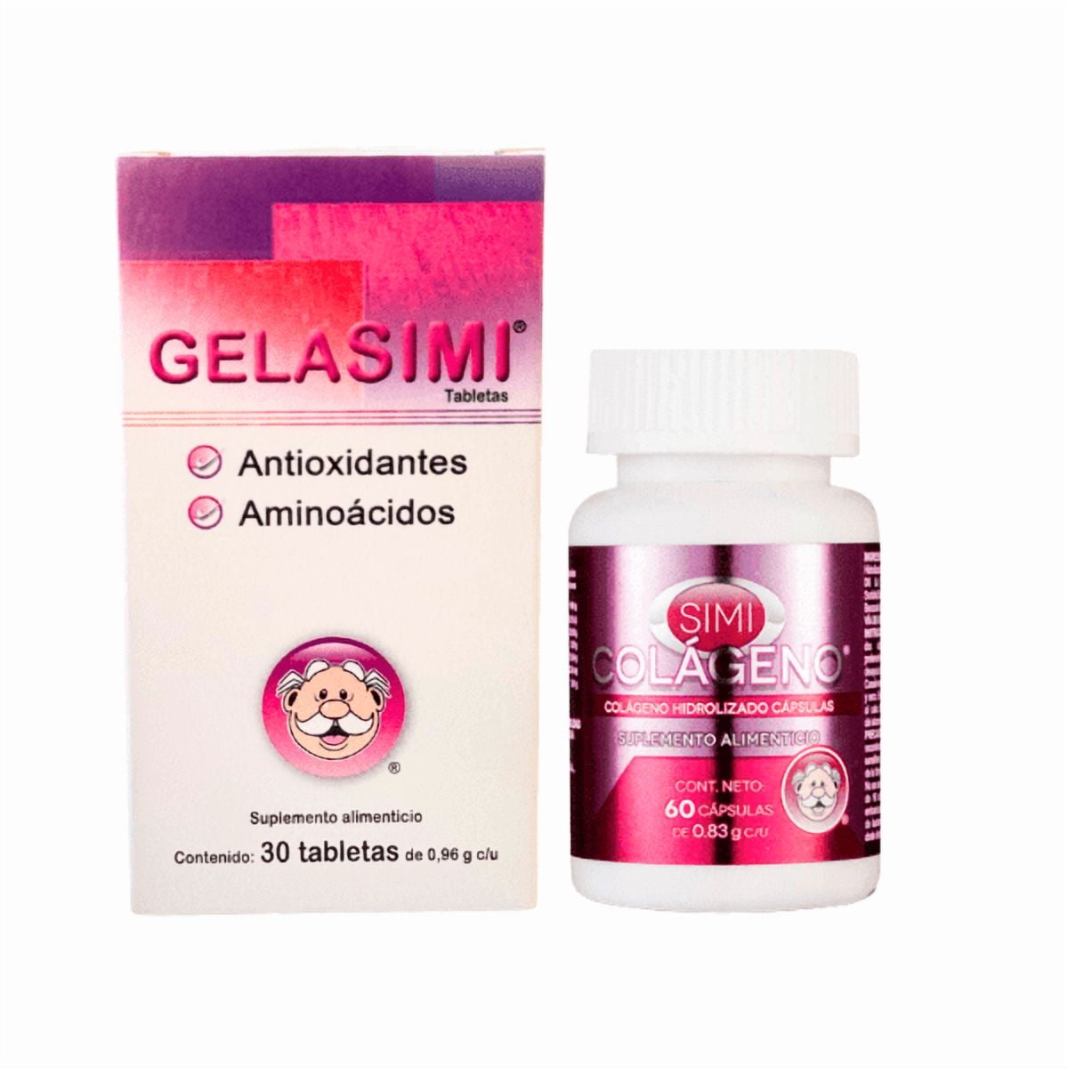 Gelasimi 30 Tablets + Simi Collagen 60 Capsules – Antioxidants, Amino Acids & Hydrolyzed Collagen Supplement Combo – Dual Jar Pack for Daily Wellness & Skin Support
