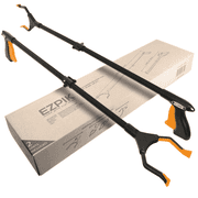 أداة الوصول EZPIK Grabber لكبار السن، 40 أداة وصول مغناطيسية مرنة قابلة للطي، مخلب دوار عالي التحمل، عبوتان باللون الأسود الكلاسيكي