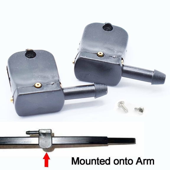 2 x Front Windshield Washer Nozzles Jet Spray For 12mm Wiper Arm Van Trunk
