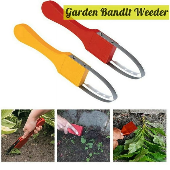 2 x Garden Bandit Hand Loop Weeder Tool-Yellow&Red