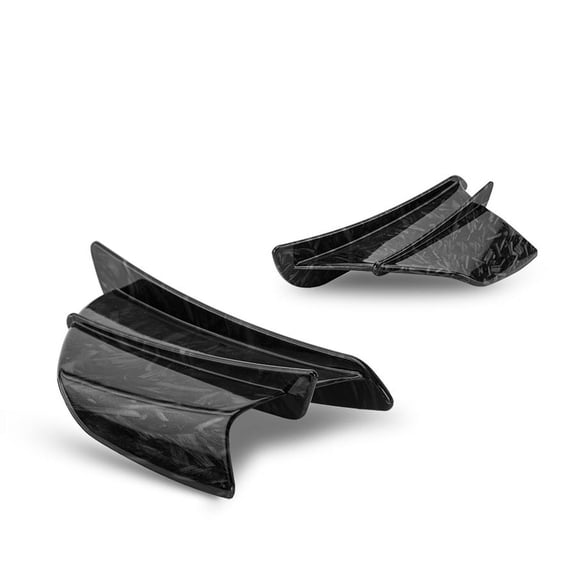 2 x Glossy Forged Motorcycle Side Winglets Wind Spoiler Trim Cover Air Deflector