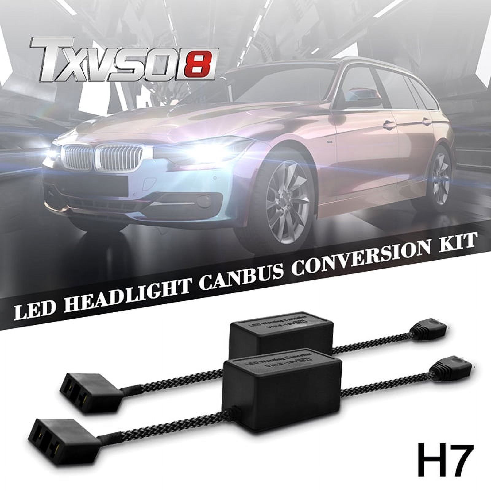 2 x H7 HID LED Headlight Canbus Decoder Error Free Anti Flicker